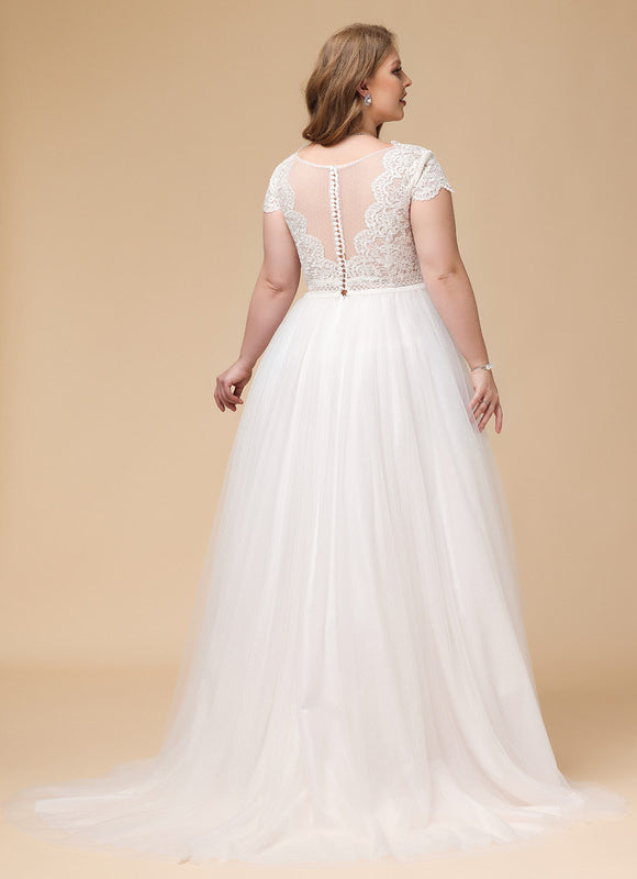 Robe Nuptiale Éthérée À Traîne - gallery 9