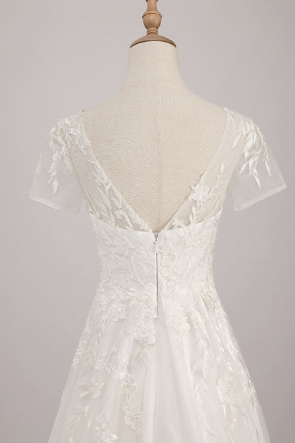 Robe Nuptiale Romantique À Manches Courtes - gallery 5