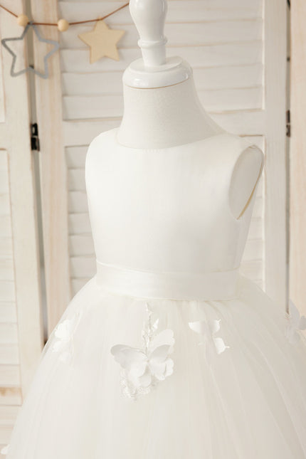 Robe Enfant Tulle Avec Motifs Floraux - gallery 2