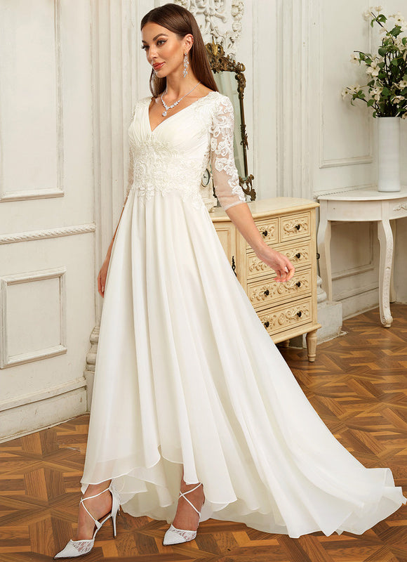 Robe Nuptiale Élégante À Manches Transparentes - gallery 2