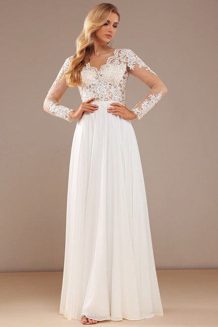 Robe Nuptiale Fluide À Manches Longues - gallery 4
