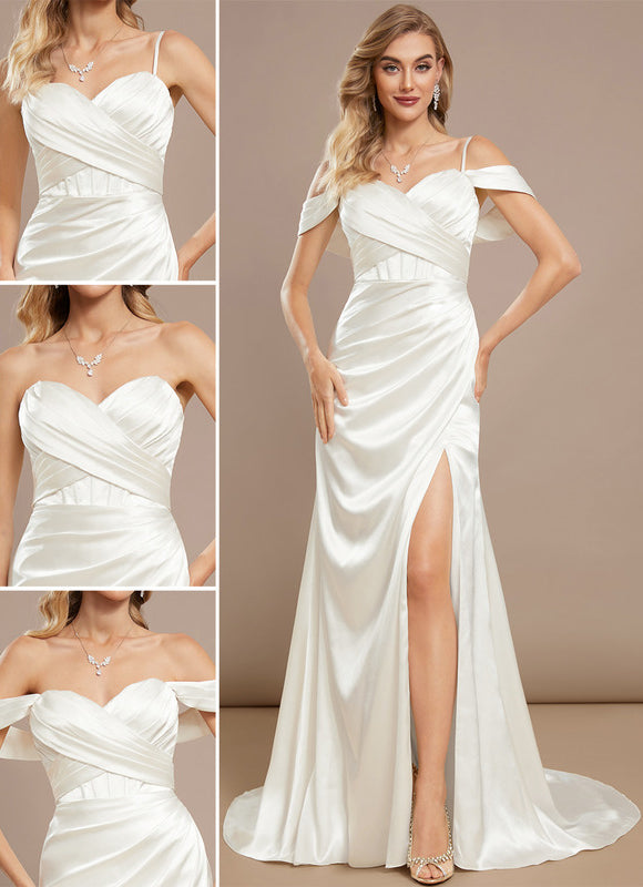 Robe De Mariée Satinée Élégante