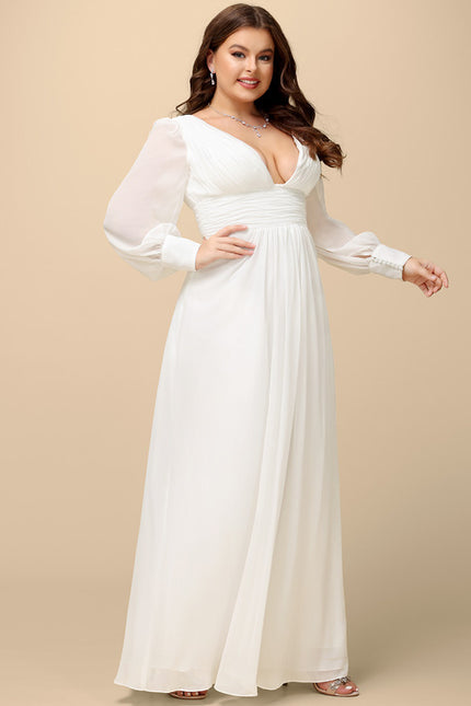 Robe Nuptiale Fluide À Manches Bouffantes - gallery 9