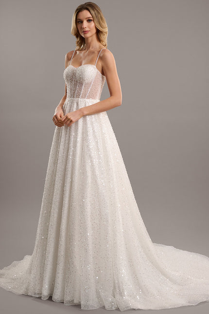 Robe Nuptiale Scintillante À Traîne - gallery 4