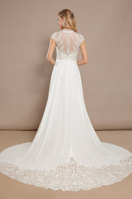 Robe Nuptiale Col Montant Romantique - gallery 6