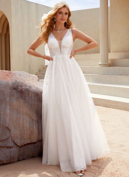 Robe Nuptiale Vaporeuse À Décolleté