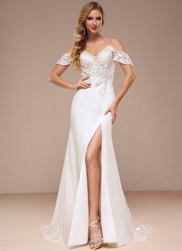 Robe Nuptiale Élégante À Traîne - gallery 8