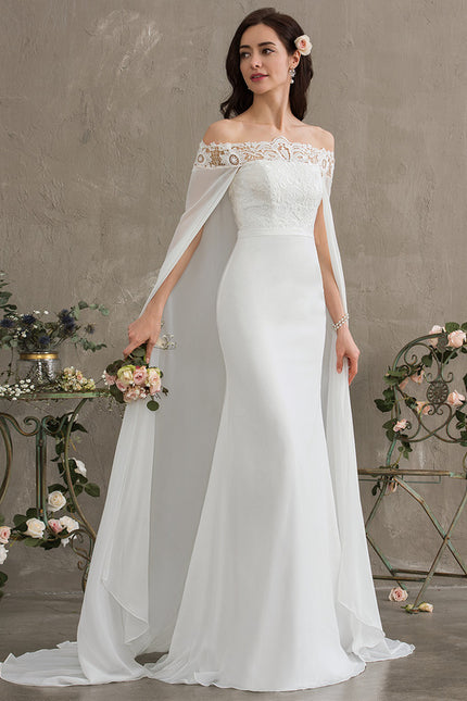 Robe Nuptiale Élégante Avec Cape.