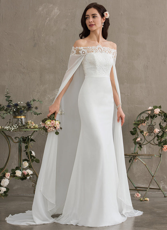 Robe Nuptiale Élégante Avec Cape.