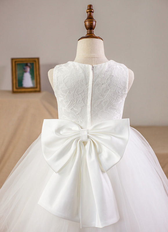 Robe Enfant Mariage Élégante Avec Nœud - gallery 3