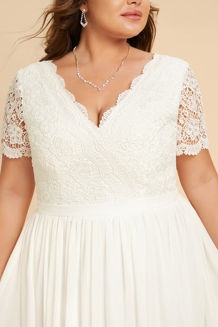 Robe Nuptiale Fluide À Dentelle - gallery 7