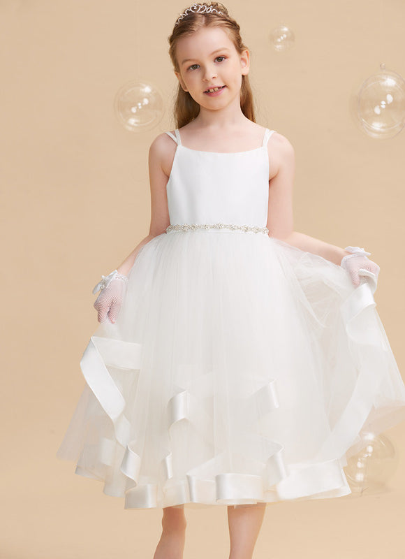 Robe Enfant Satinée Avec Tulle. - gallery 4