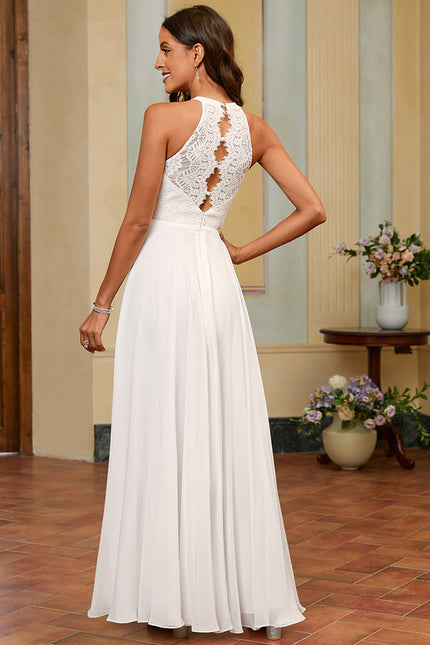 Robe Nuptiale Col Halter Fluide - gallery 3