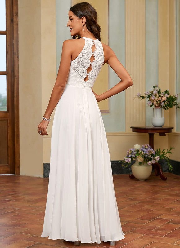 Robe Nuptiale Col Halter Fluide - gallery 3