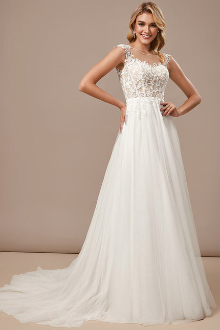 Robe De Mariee Fluide Dentelle - gallery 1