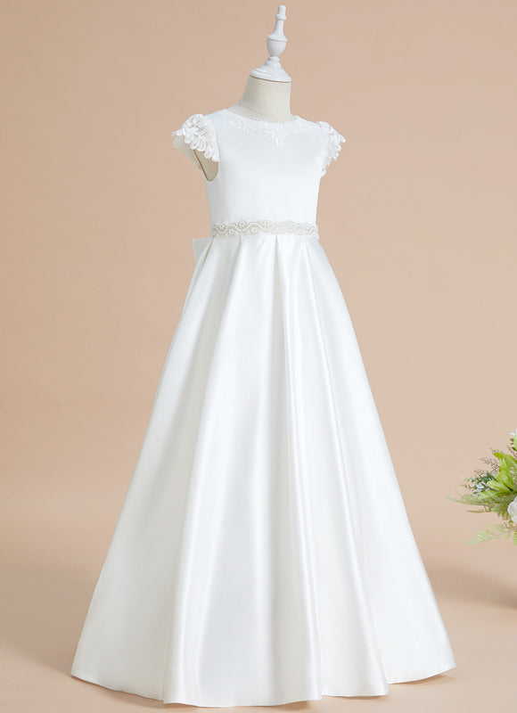 Robe Enfant Satinée Élégante Avec Dentelle - gallery 3