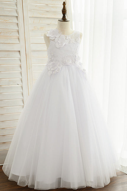 Robe Enfant Florale En Tulle - gallery 1