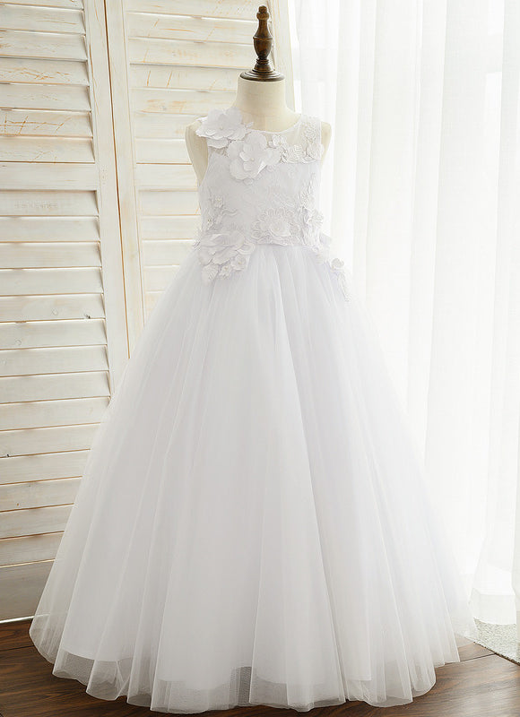 Robe Enfant Florale En Tulle - gallery 1