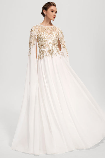 Robe De Soirée Élégante Avec Cape - gallery 4