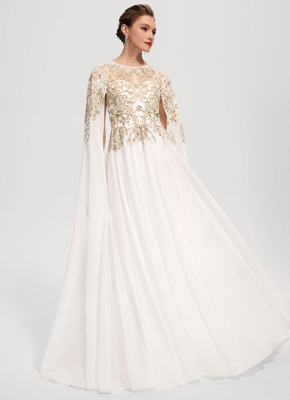 Robe De Soirée Élégante Avec Cape - gallery 4