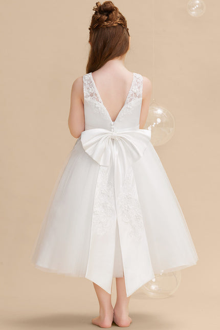 Robe Enfant Élégante À Nœud Satin - gallery 5