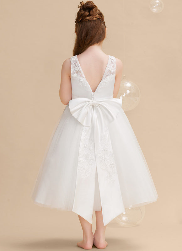 Robe Enfant Élégante À Nœud Satin - gallery 5