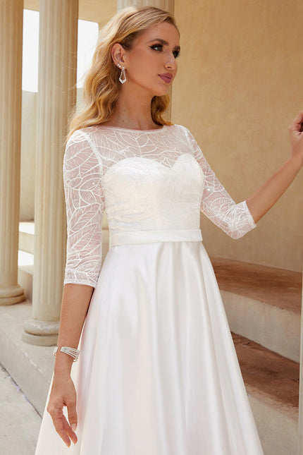 Robe Nuptiale Satinée À Volants. - gallery 2