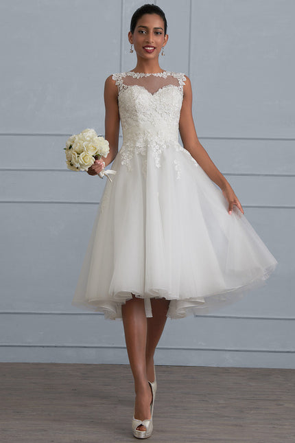 Robe Nuptiale Courte Élégante Tulle - gallery 1