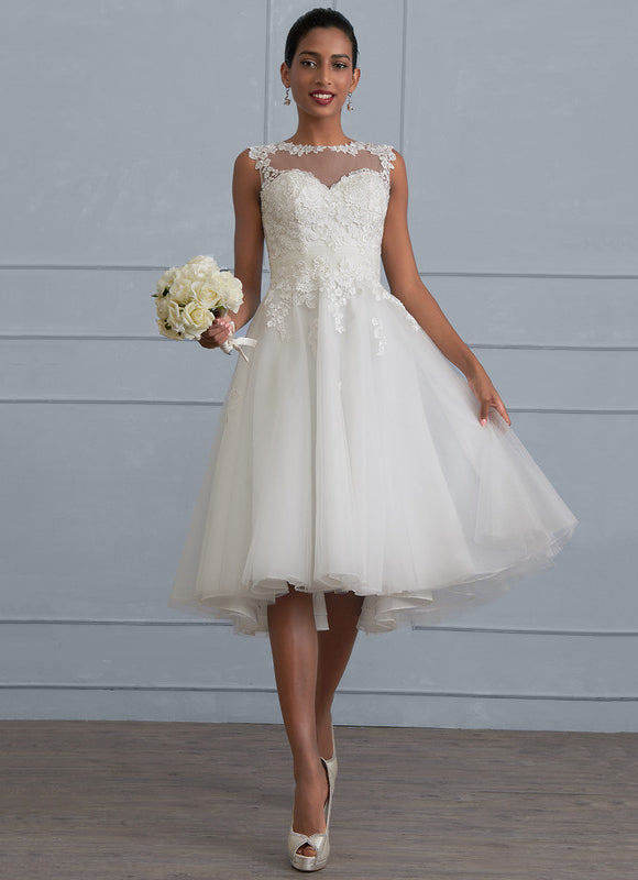 Robe Nuptiale Courte Élégante Tulle - gallery 1