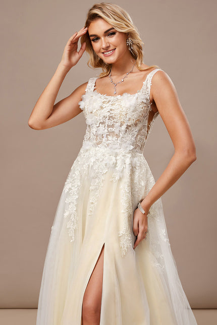 Robe Nuptiale Élégante À Fente - gallery 4