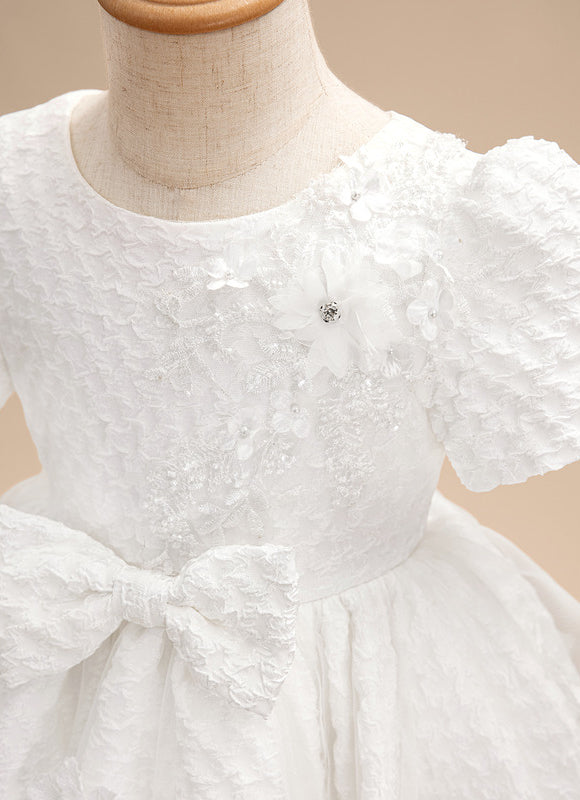 Robe Enfant Satinée À Fleurs Délicates - gallery 6