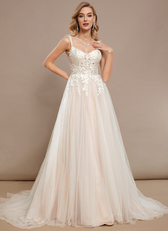 Robe Nuptiale Éthérée En Tulle