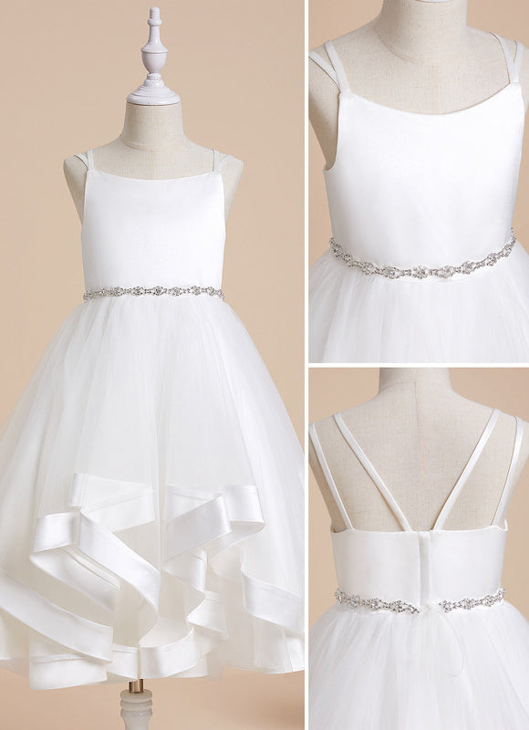 Robe Enfant Satinée Avec Tulle.