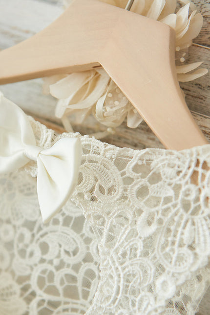Robe Enfant Dentelle Élégante Avec Nœud - gallery 8