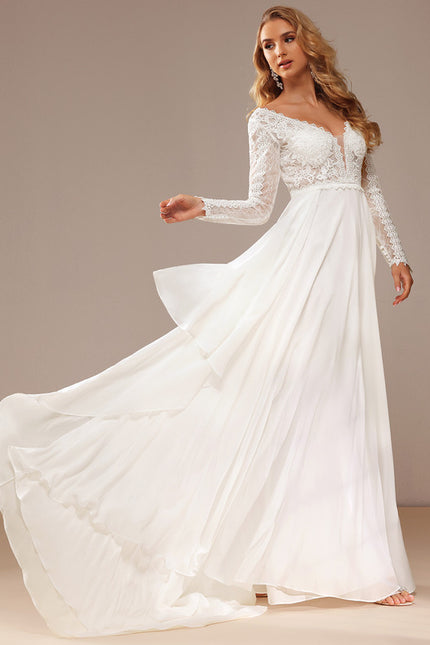 Robe Nuptiale Vaporeuse À Dentelle - gallery 4