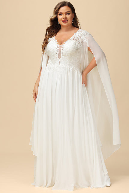 Robe De Mariée Fluide Avec Cape - gallery 5