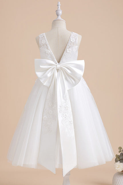 Robe Enfant Élégante À Nœud Satin - gallery 7