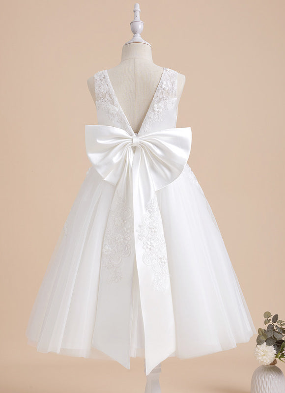 Robe Enfant Élégante À Nœud Satin - gallery 7