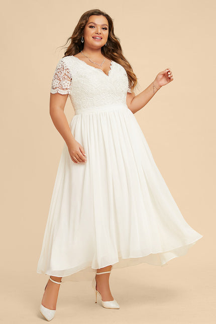 Robe Nuptiale Fluide À Dentelle - gallery 9