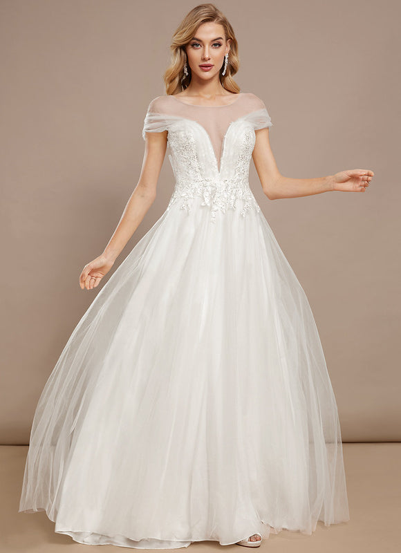 Robe Nuptiale Élégante À Décolleté Plongeant - gallery 1