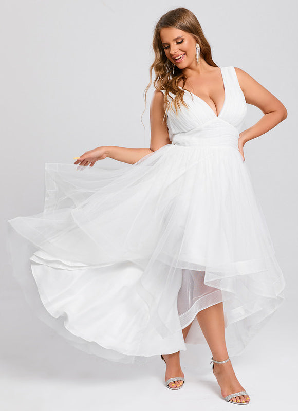 Robe Nuptiale Tulle Asymétrique Élégante - gallery 9