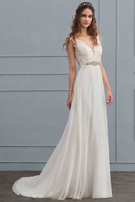Robe Nuptiale Délicate En Mousseline