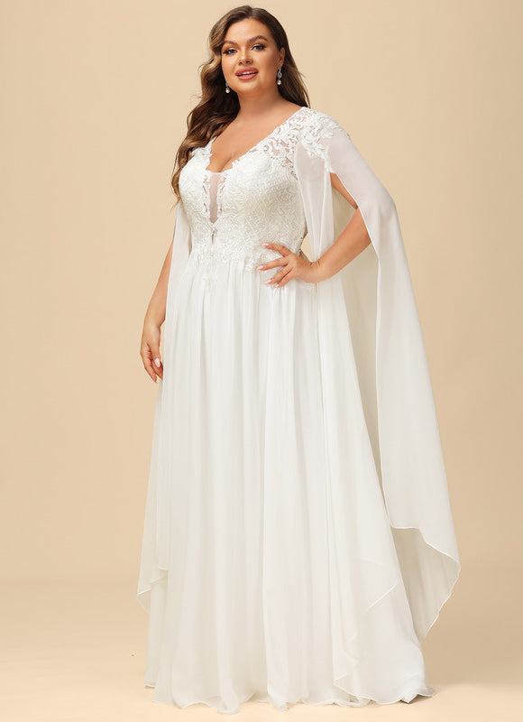 Robe De Mariée Fluide Avec Cape - gallery 8