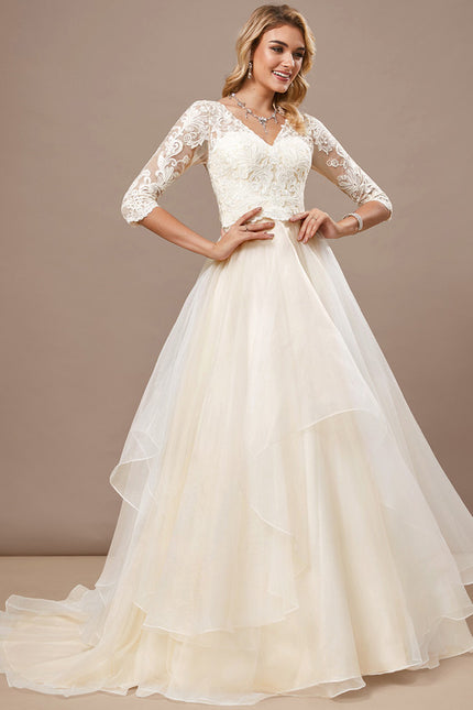 Robe Nuptiale Élégante À Manches Longues - gallery 2