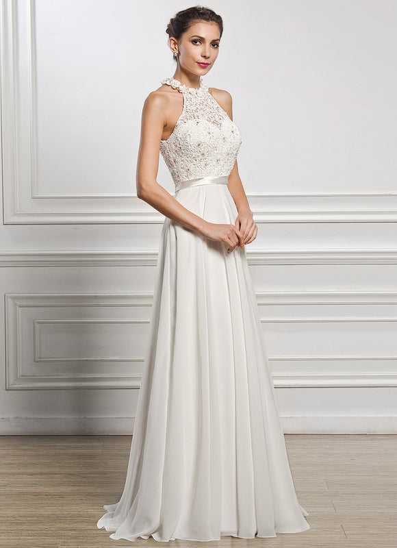 Robe Nuptiale Col Montant Chic - gallery 3