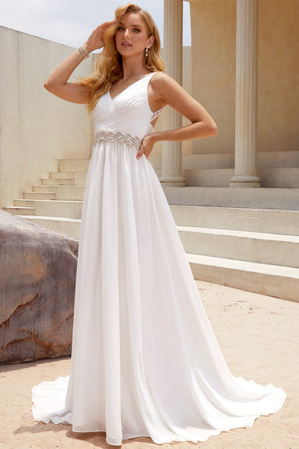 Robe Nuptiale Fluide À Traîne - gallery 2