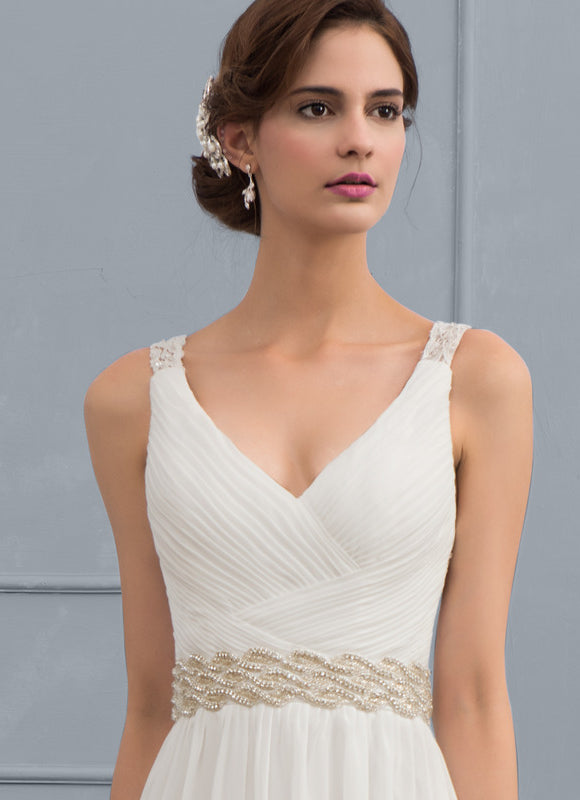 Robe Nuptiale Col V Élégante - gallery 1