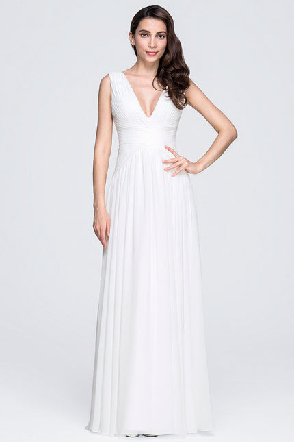Robe Nuptiale Fluide Col V Élégant - gallery 3