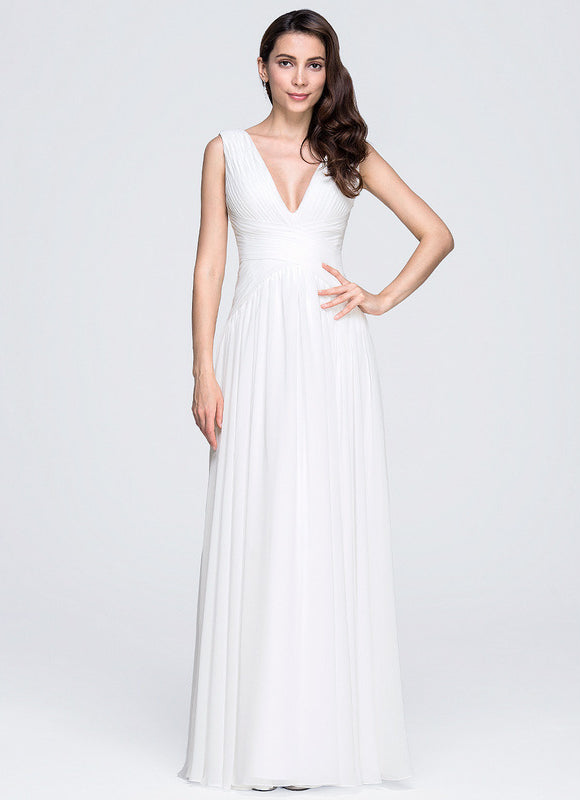 Robe Nuptiale Fluide Col V Élégant - gallery 3