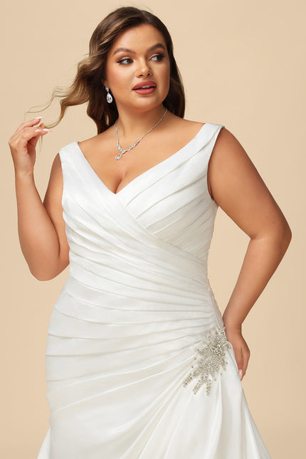 Robe Nuptiale Satinée À Drapés Élégants - gallery 8
